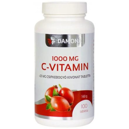 C-vitamin Damona 1000 mg és 25-mg csipkebogyó kivonatot tartalmazó tabletta 100x