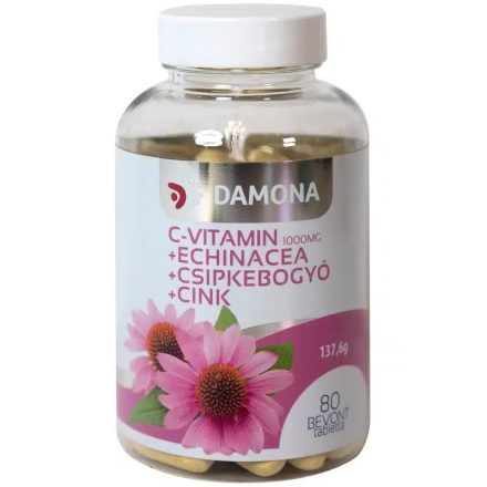 C-vitamin Damona 1000mg + Echinacea + Csipkebogyó + Cink tabletta 80x